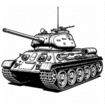 Kolorowanka czołg T-34
