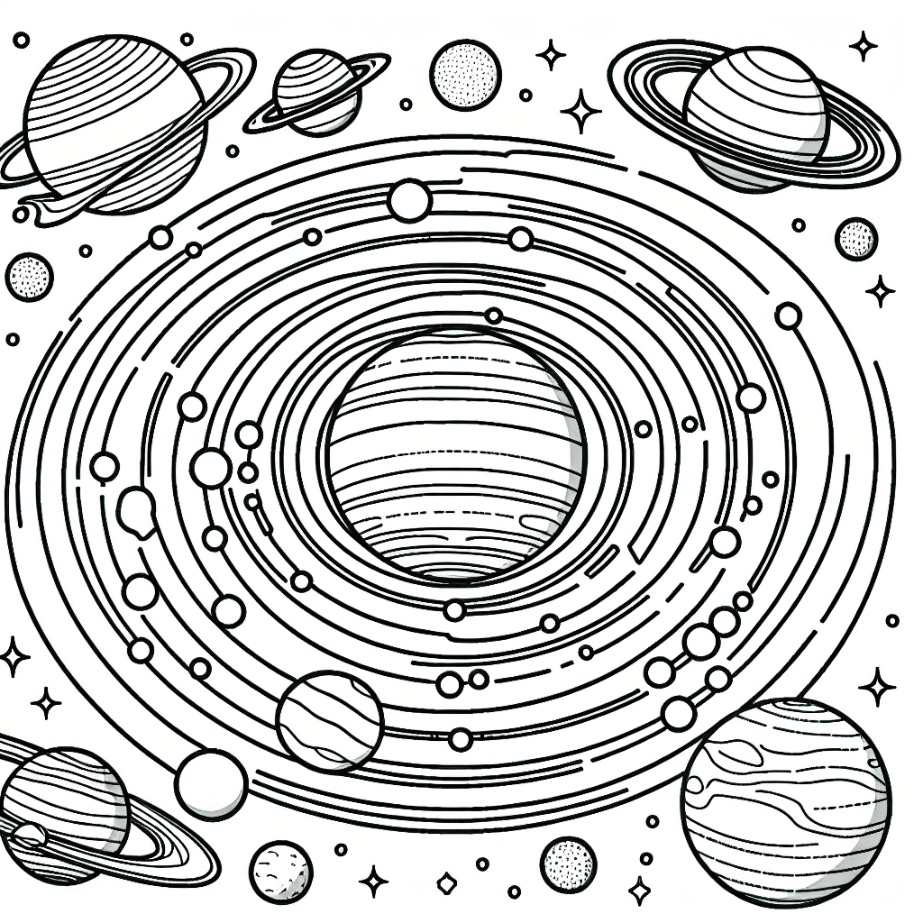 układ słoneczny saturn 1 kolorowanka 51