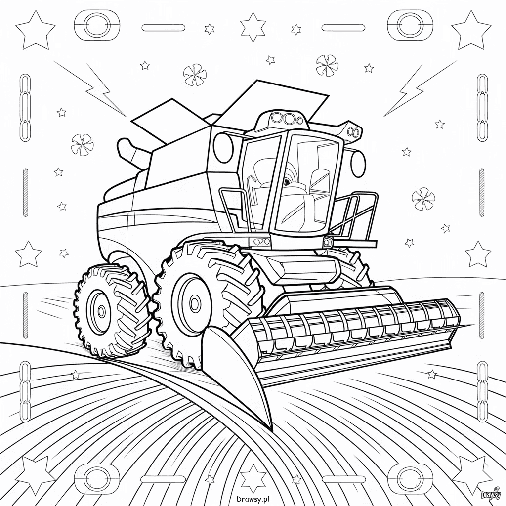 kombajn kolorowanka drawsy