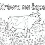 krowa na łące kolorowanka 2 krowa na łące kolorowanka