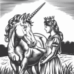 jednorożec z księżniczką